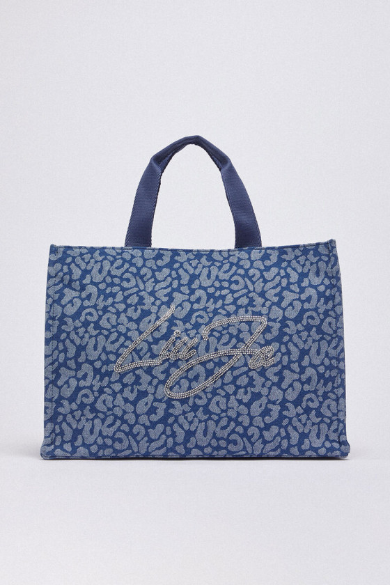 CARTEIRA SHOPPER JEANS ANIMAL PRINT
