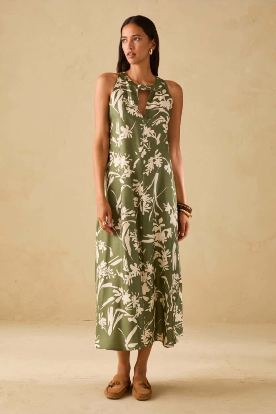 VESTIDO ESTAMPADO EM SEDA