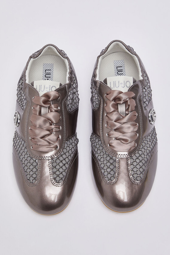 SAPATILHAS BRILHANTES COM RENDA E STRASS